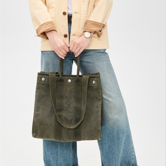 Alex Mill The Perfect Weekday Tote Military Olive - Picture 2 of 11